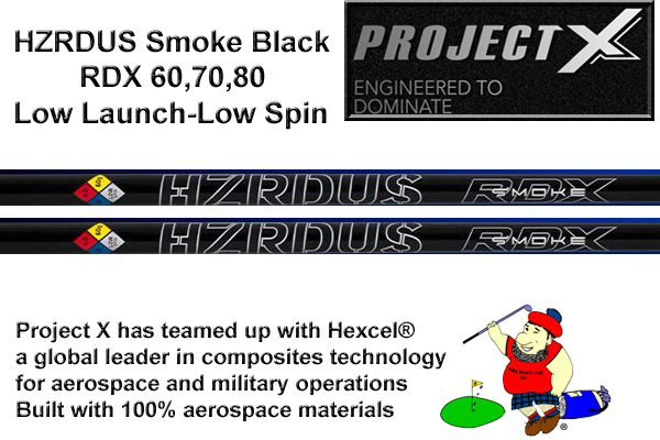 Project X HZRDUS Smoke Black RDX 60, 70, 80 Wood Shaft (Free Tip
