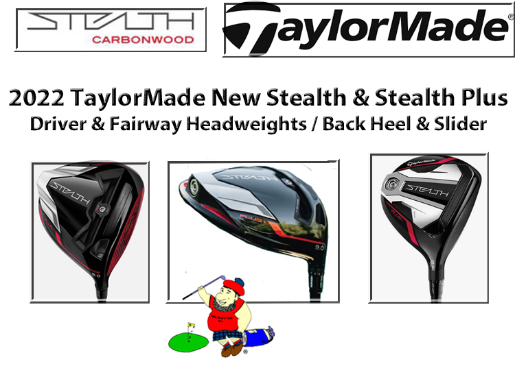 TaylorMade New 2022 STEALTH & STEALTH PLUS Round and Slider(Fade & Draw)  Headweights Drivers & Fairway
