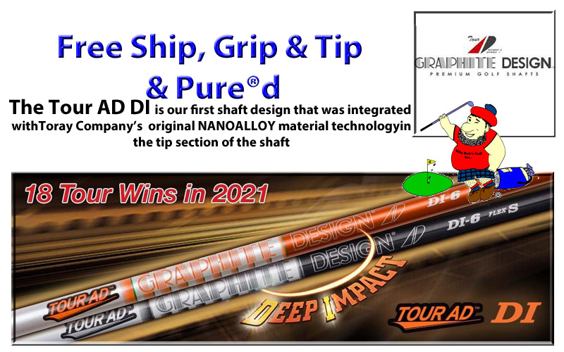 Tour AD DI (Japan Series) Orange & Black & White Free Grip & Tip & Pure®d